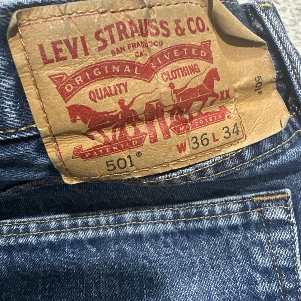 Retro‎ Levi's 501 Jeans Mens Size 38x30 (36x29.5) Blue Original Straight Denim
